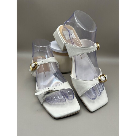 Dolce Vita Women's 2 Buckle Leather Strappy Sandals White Size 9 Missing buckle - Picture 1 of 7